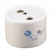 Розетка R/TV-Sat оконечная, белая с голубым орнаментом, B1-305-01-D8/4 BIRONI