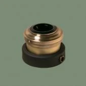 Ретро розетка с заземлением и шторками, серия Роматти светлая латунь, рамка: черная, механизм: черный R212-7 Romatti