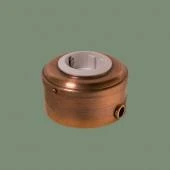 Ретро розетка с заземлением и шторками, серия ДИП-200 светлая медь, без рамки, механизм: белый D230-8 Romatti