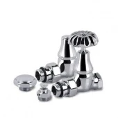 Ретро клапаны прямые для радиаторов, воздухоотводчик и заглушка Old Style 1/2" хром K338-1500C000 S.R.Rubinetterie