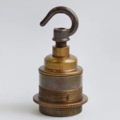 Патрон для ретро лампы с кольцом и крюком 76/1 ETH+7069H состаренная латунь S. Lilley & Son