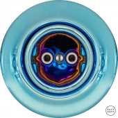 Ретро розетка электрическая без заземления, голубой металлик PECAGs Katy Paty