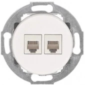 Розетка компьютерная 2хRJ-45 кат. 6, 886404-1, белый, LK Studio Vintage
