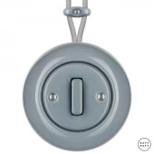 Ретро выключатель пепельно-серый глянцевый LIСSl1 Katy Paty одноклавишный