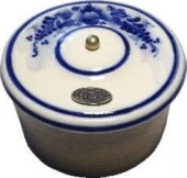 Распаечная коробка, D80, белый с узором под Гжель, 16280Р-100 ГусевЪ