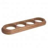 Рамка 4 местная овал дуб коричневый с золотой патиной О14ДКЗ Salvador