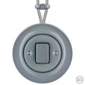 Ретро выключатель проходной пепельно-серый глянцевый LIСW6 Katy Paty одноклавишный