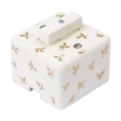 Ретро выключатель Императорская, белый с золотой росписью, GE80404-01L ТМ МезонинЪ одноклавишный, проходной