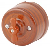 Ретро выключатель, Руж Антик, 080-934 (KM) Sun Lumen двухклавишный