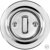 Ретро выключатель серебряный глянцевый OPARGSl1 Katy Paty одноклавишный