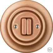 Ретро выключатель медь матовая CUG2Sl5 Katy Paty двухклавишный