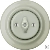 Ретро выключатель серо-зеленый глянцевый CHG7 Katy Paty перекрестный