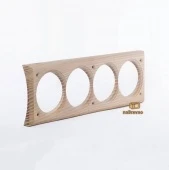 Четверная накладка на бревно D220 мм., встраиваемая, ясень, 45.V4-220 naBrevno, кромка 45 градусов