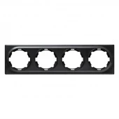 Дизайнерская рамка 4 местная, горизонтальная, черный, 2172831 OneKeyElectro