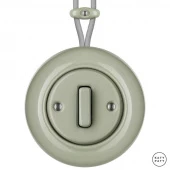 Ретро выключатель серо-зеленый глянцевый CHСSl7 Katy Paty перекрестный