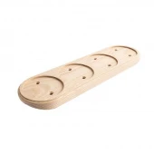 Накладка на бревно 280 мм. 4 местная, под ретро электрику из металла, ясень натуральный, ОМРП4-280 DecoWood
