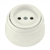 Ретро розетка без заземления, РА16-0201 бежевый Bylectrica