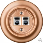 Розетка интернет Cat.6 экранир. двойная, медь матовая CUGsCat6e Katy Paty