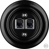 Розетка интернет Cat.6 двойная, черный матовый NIMsCat6 Katy Paty