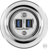 Ретро розетка USB серебряный глянцевый OPARGsUSBb Katy Paty