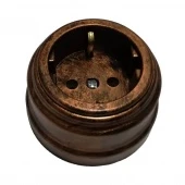 Розетка с заземляющим контактом Retro Design, медь, RE-RDRCp Р-Электро