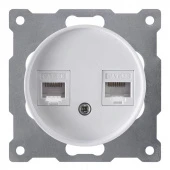 Дизайнерская розетка компьютерная RJ-45, двойная, 2172772, белый, OneKeyElectro