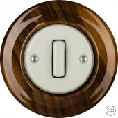 Ретро выключатель грецкий орех глянцевый LINUGSl1 Katy Paty одноклавишный