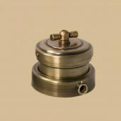 Ретро выключатель серия Роматти светлая латунь (трубка D16) R113-5-16 Romatti двухклавишный