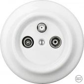 Ретро розетка TV/R/SAT проходная белый глянцевый ALGsTVa Katy Paty