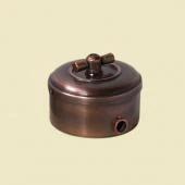 Ретро выключатель серия ДИП-200 без рамки темная медь (трубка D16) D140-6-16 Romatti одноклавишный проходной