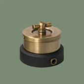 Ретро выключатель серия Лонжин светлая латунь, рамка: черная, L112-5 Romatti двухклавишный