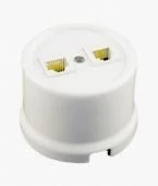 Ретро розетка телефонная белая B1-301-01 BIRONI