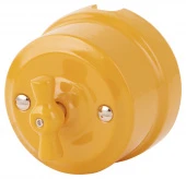 Ретро выключатель золотистая охра 341-ЗО (KM) Lindas двухклавишный