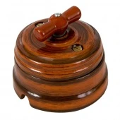 Ретро выключатель, жакаранда, GE70401-67 (KM) ТМ МезонинЪ двухклавишный