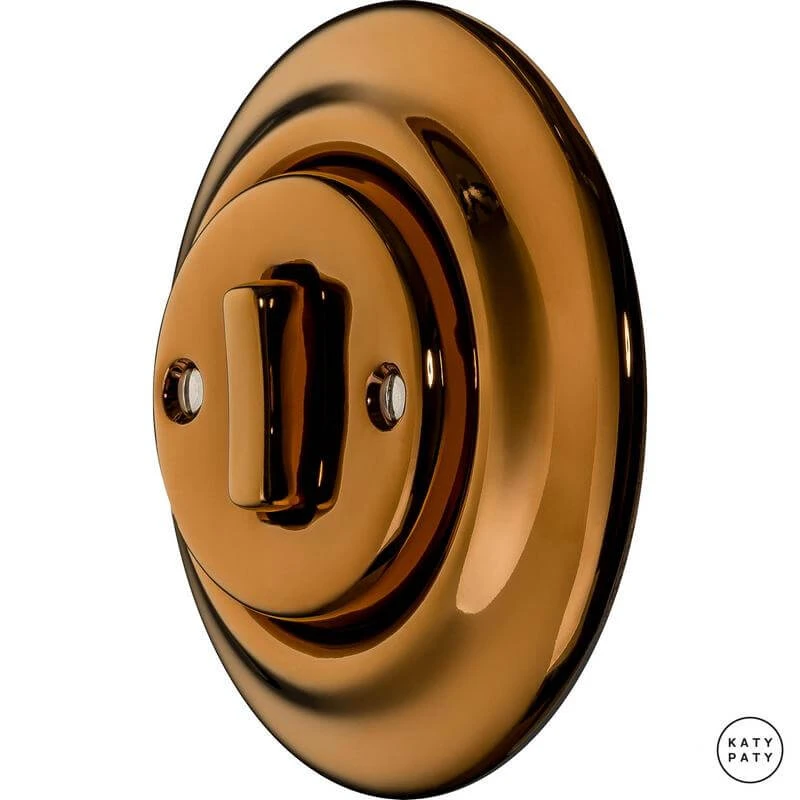 Ретро выключатель медный глянцевый OPCUNGSlds Katy Paty диммер для ламп накаливания Ретро выключатель медный глянцевый OPCUNGSlds Katy Paty диммер для ламп накаливания