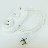 Ретро удлинитель WOOden с заземлением, белый, IEUDLWH3 Interior Electric, 3 м.