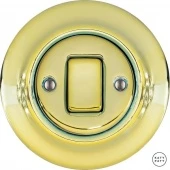Ретро выключатель лимонный металлик PELUGW1 Katy Paty одноклавишный