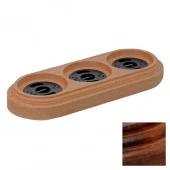 Рамка для трубок деревянная Loft 3 местная, темный дуб, лак, RDL-03023 Retrika