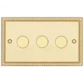 Ретро выключатель Colossal Янтарная парча, CME2023-2-250-PB T&J Electric диммер проходной