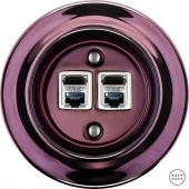 Розетка интернет Cat.6 экранир. двойная, фиолетовый металлик PEMAGsCat6e Katy Paty