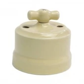 Ретро выключатель Verona слоновая кость, KVSw2-K02 Edisel двухклавишный