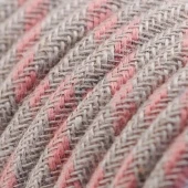 Ретро кабель электрический 2*0.75, розовая полоска, Cab.D51 Merlotti cavi