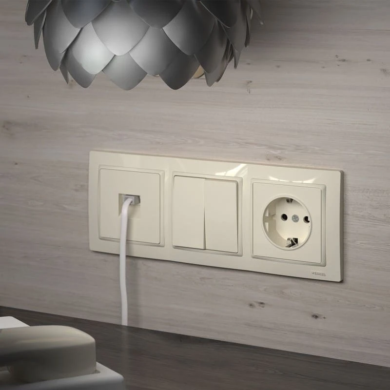 Дизайнерская розетка RJ-45, слоновая кость глянцевый, W1181003 Werkel Дизайнерская розетка RJ-45, слоновая кость глянцевый, W1181003 Werkel