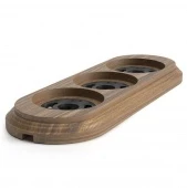 Рамка 3 местная с пластиковой вставкой, старое дерево, 080-057 Sun Lumen