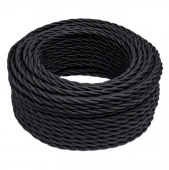 Витой провод электрический 2*1.5, черный матовый R1-424-73-150 Rozetkof