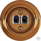 Розетка интернет Cat.6 двойная, медный глянцевый OPCUNGsCat6 Katy Paty