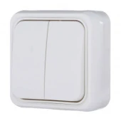 Дизайнерский выключатель, белый, 811104 LK Studio, двухклавишный, серия LKStandard