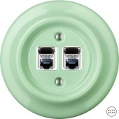 Розетка интернет Cat.6 экранир. двойная, ментол глянцевый PNMEGsCat6e Katy Paty