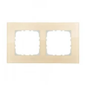 Дизайнерская рамка 2 местная, кремовое стекло, 844217-1 LK Studio, серия LK80