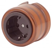 Ретро розетка с заземлением и шторками, лопачо, OP12LP (KM) Salvador